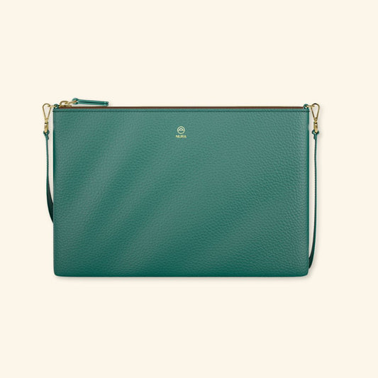 Granulado Verde | Bolso de piel para mujer | Bandolera con Tira ajustable