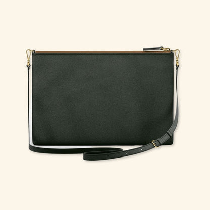 Serraje Oliva | Bolso de piel para mujer | Con Tira ajustable