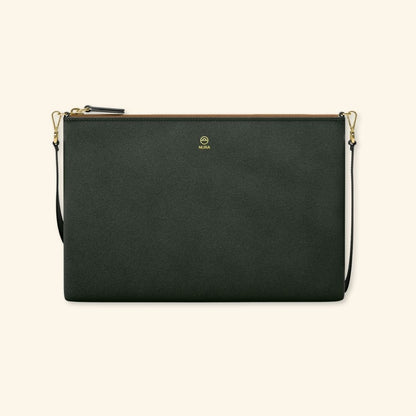Serraje Oliva | Bolso de piel para mujer | Con Tira ajustable