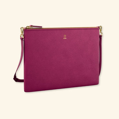 Serraje Orquidea | Bolso de piel para mujer | Con Tira ajustable