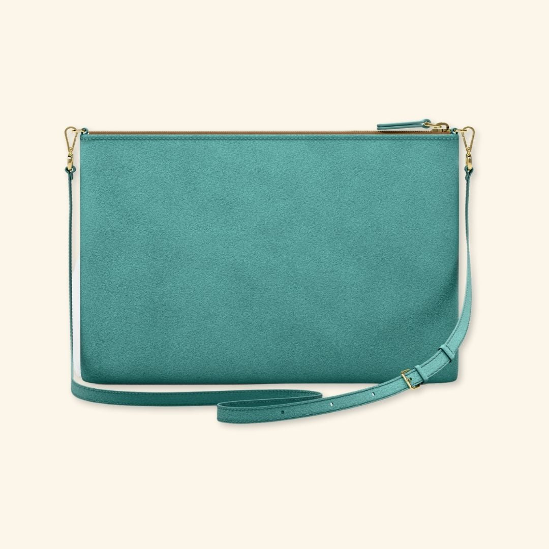 Serraje Turquesa | Bolso de piel para mujer | Con Tira ajustable
