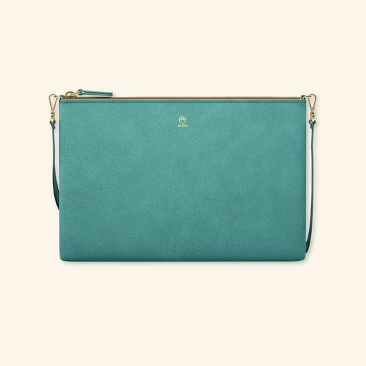 Serraje Turquesa | Bolso de piel para mujer | Con Tira ajustable