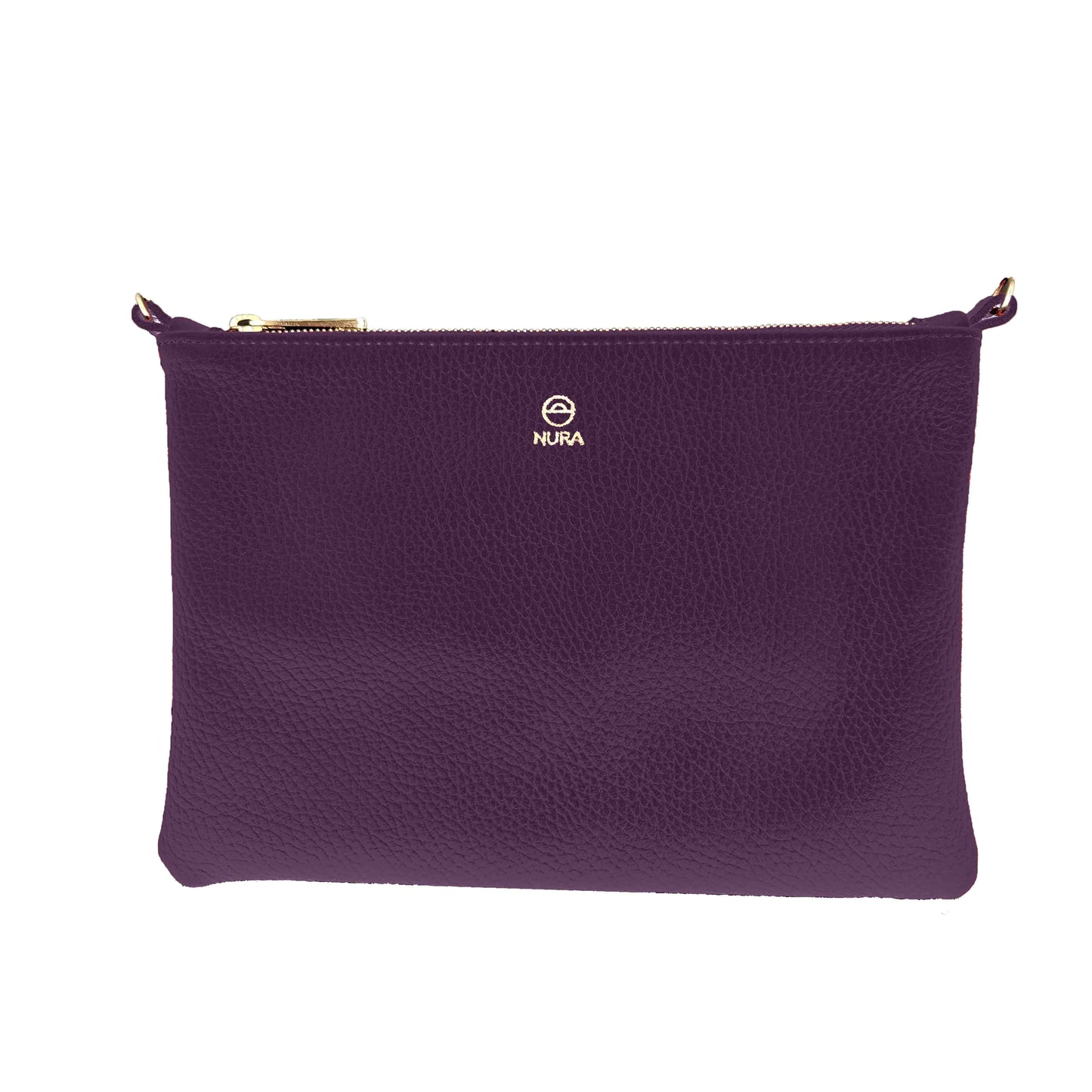 Granulado Violeta | Bolso de piel para mujer | Bandolera con Tira ajustable